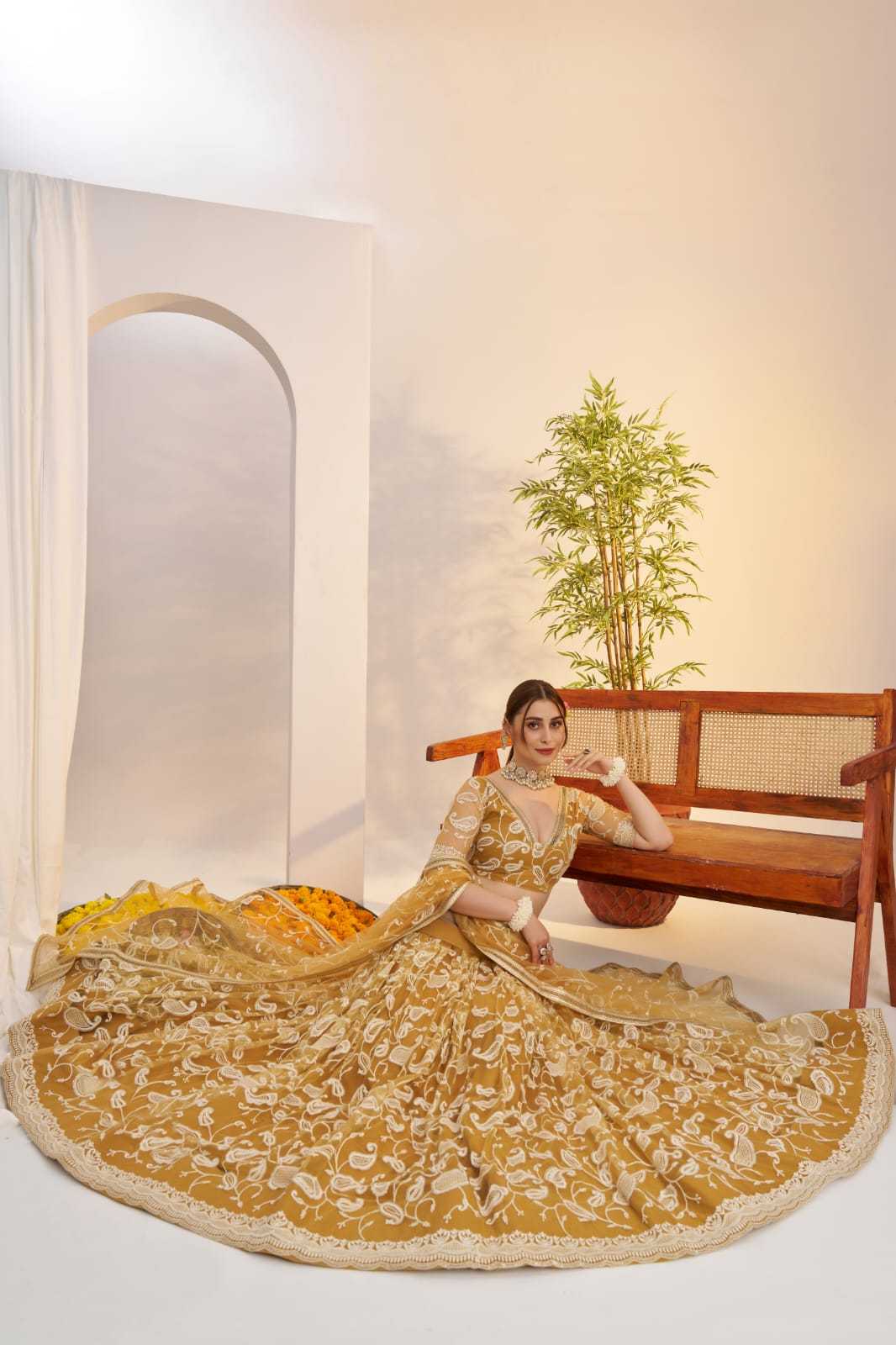 Georgette Embroidered Zari Work Sequins Lehenga